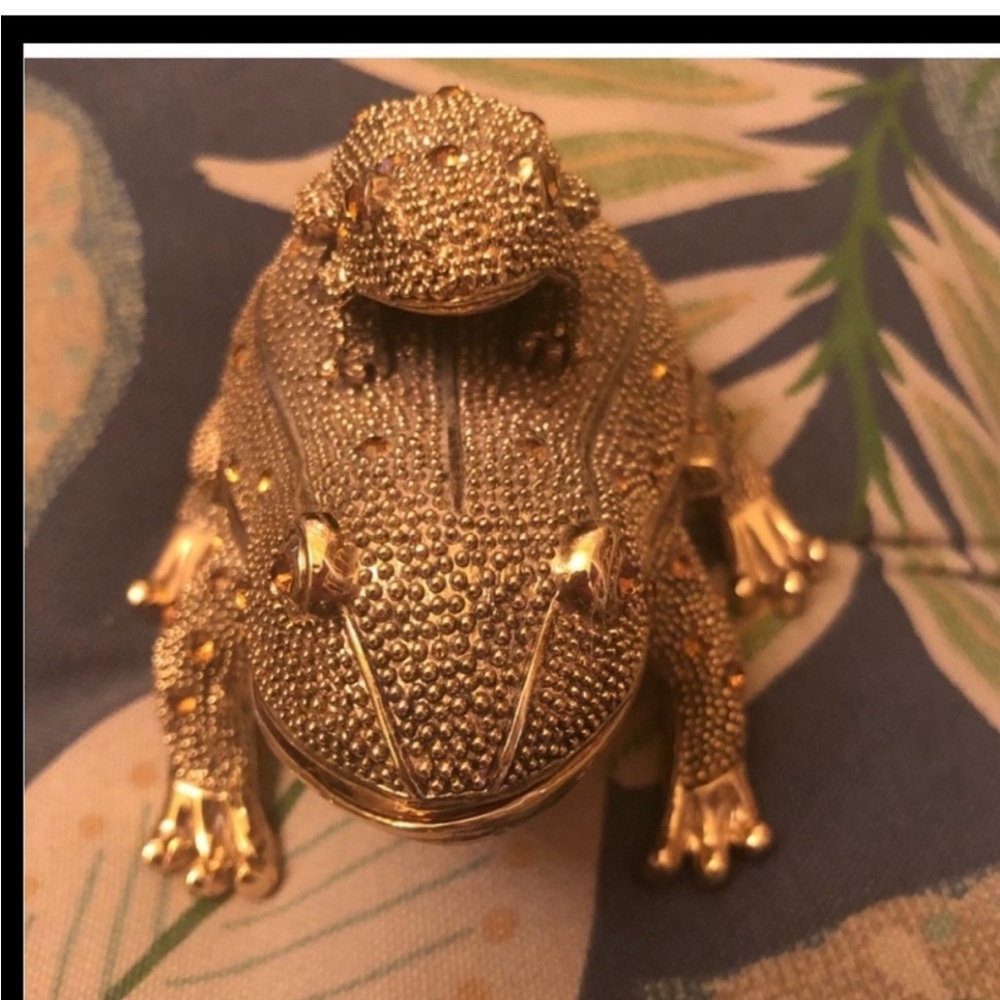 Rhinestone Frog paper weight + frog magnifying lens + frog letter opener Beauty